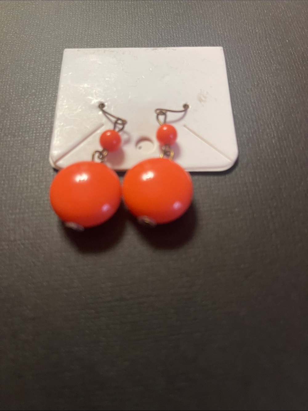 Vibrant Orange Bead Drop Earrings for Women